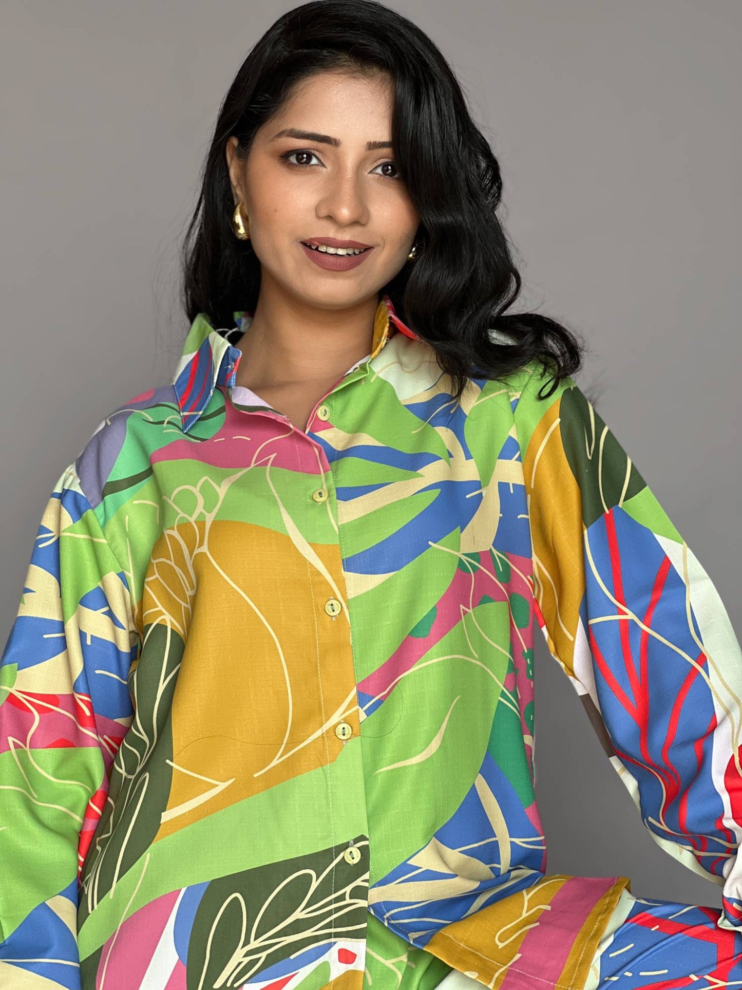 Abstract Print Pants Co-ord Set– 2 Piece