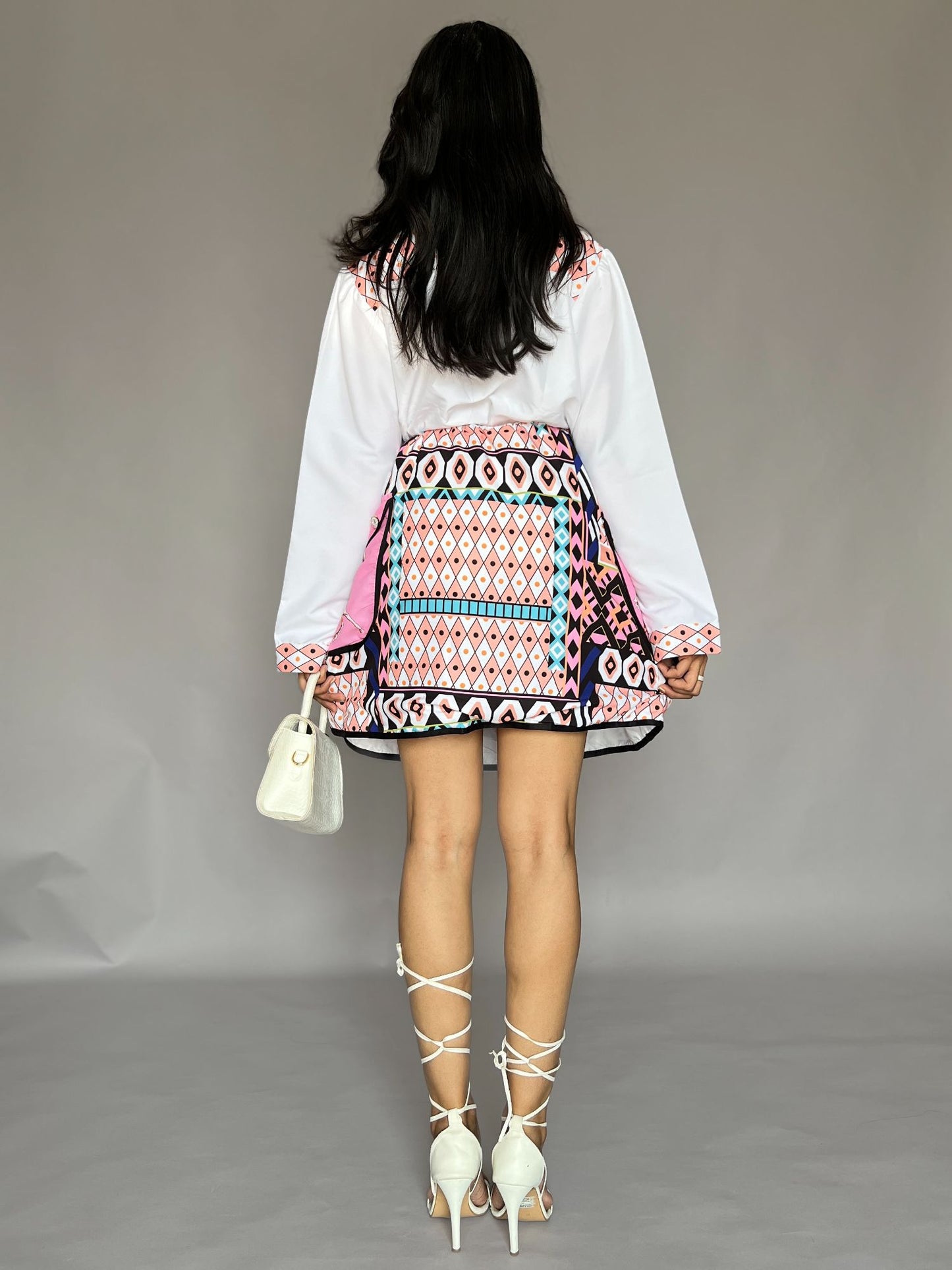 Printed Shirt and Skirt Co-ord Set – 2 Piece