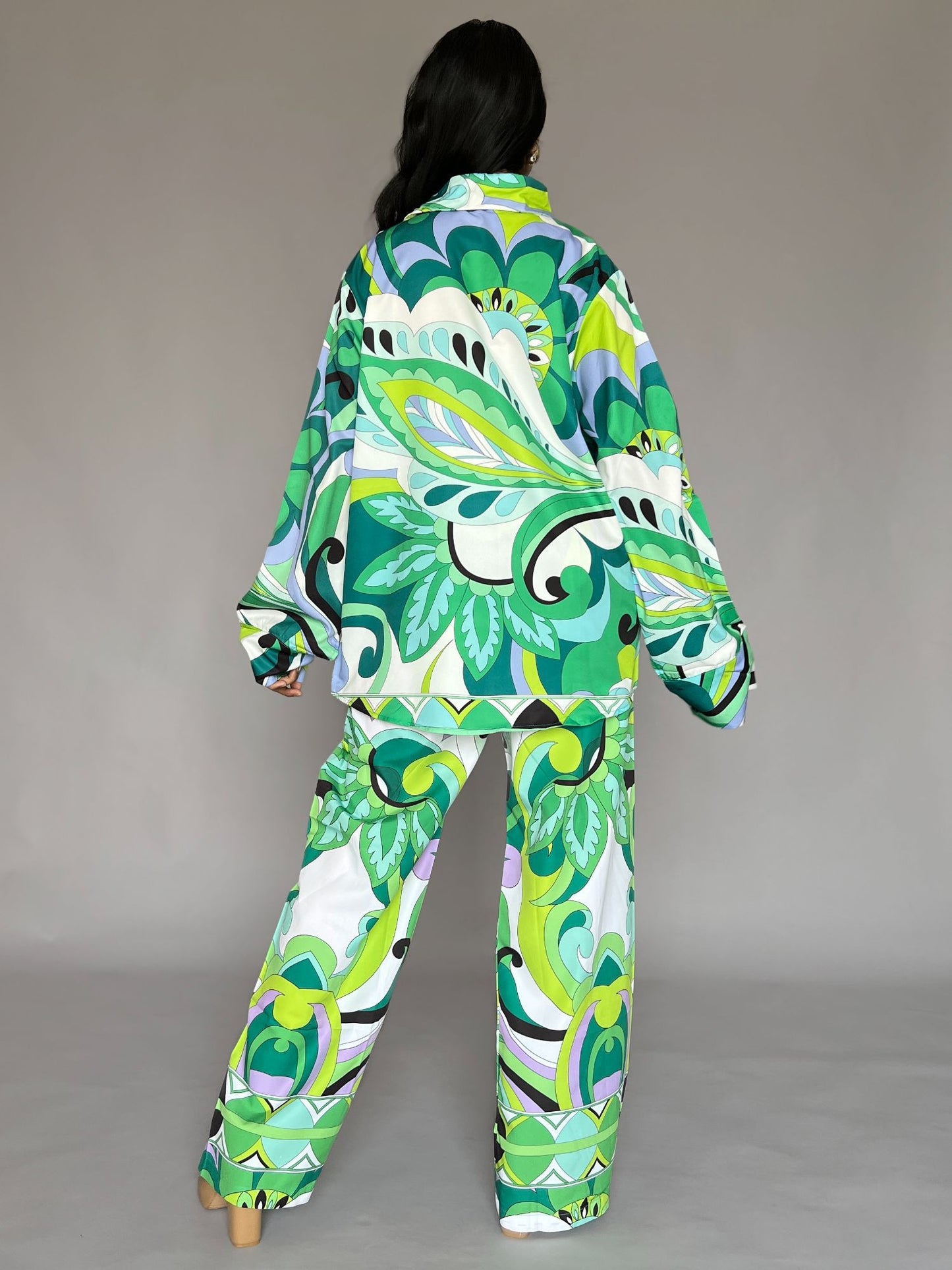Green Printed 2-Piece Pants Co-ord Set