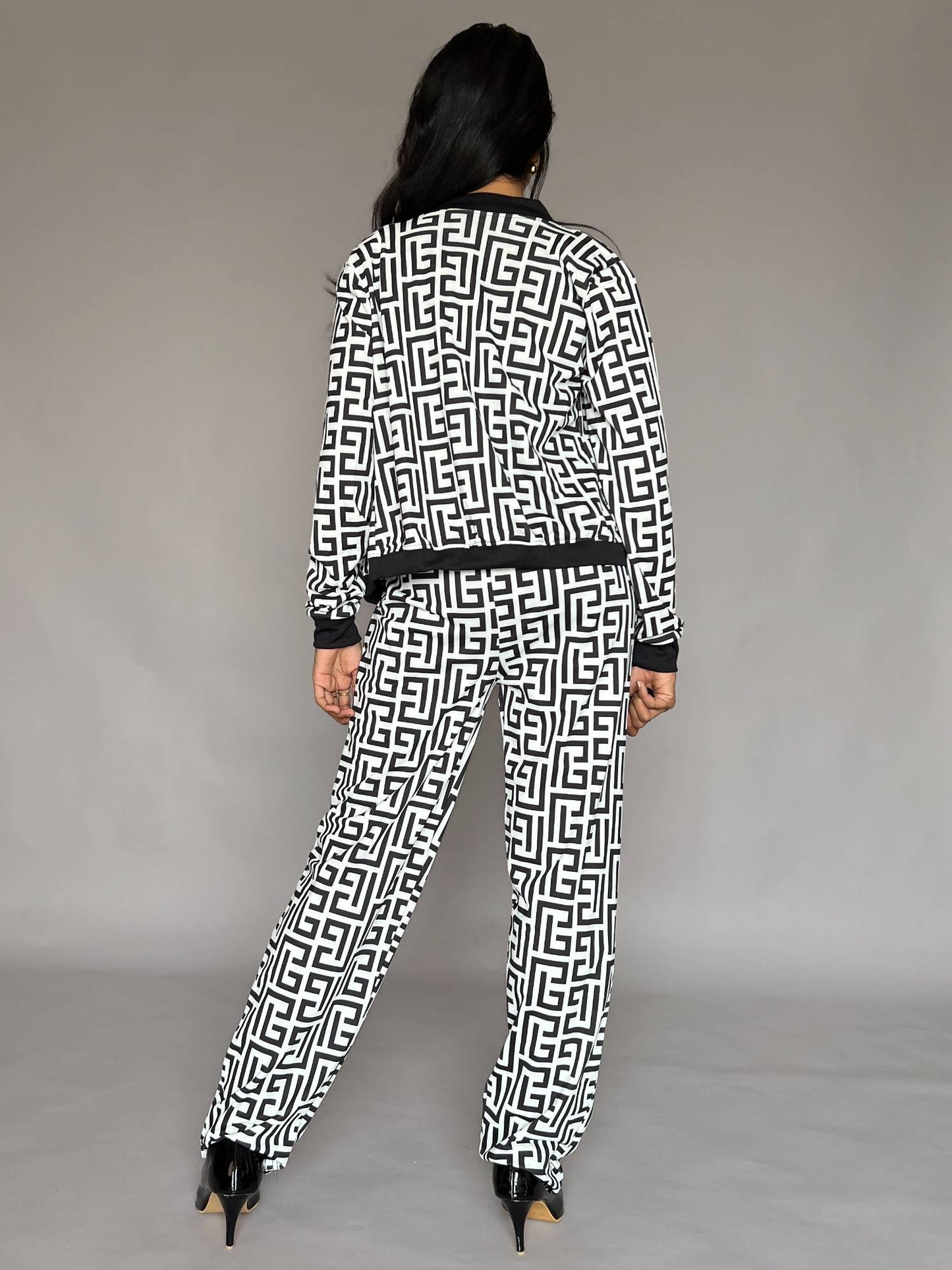 Nora- Geometric Zip-Front 3 Piece Co-Ord Set