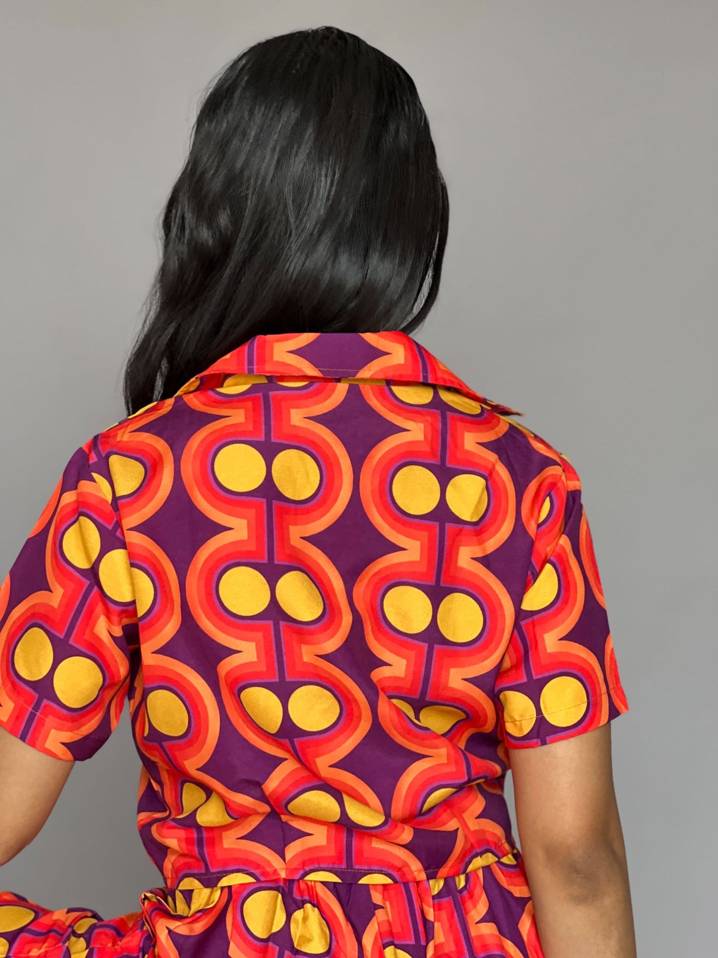 Retro Geometric Print 2 Piece Pants Co-Ord Set