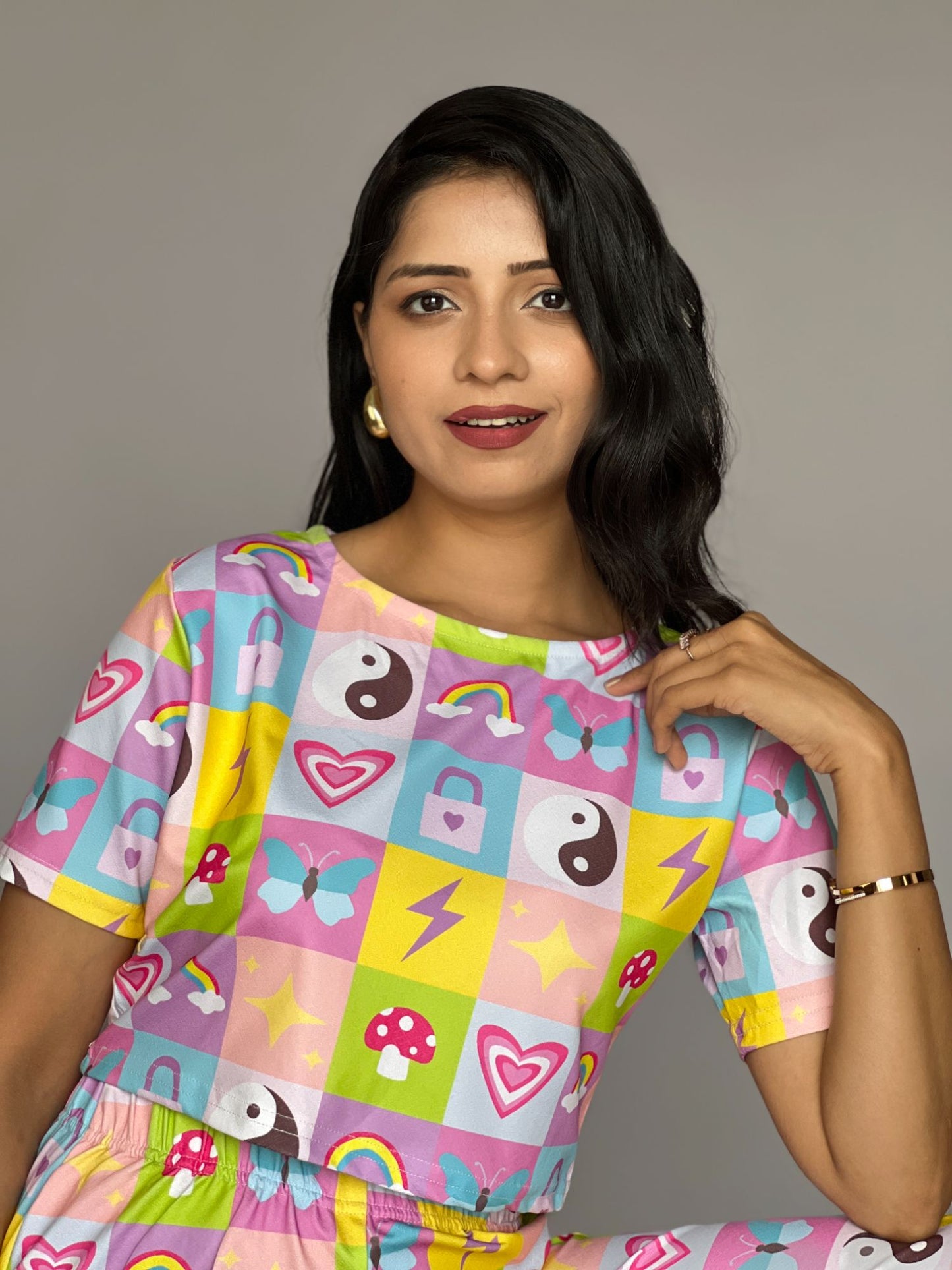 Pastel Graphic Print Co-Ord Set