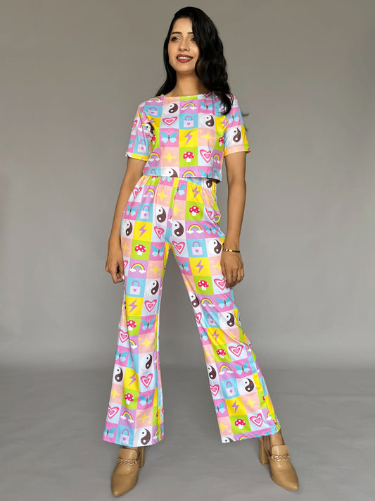 Pastel Graphic Print Co-Ord Set