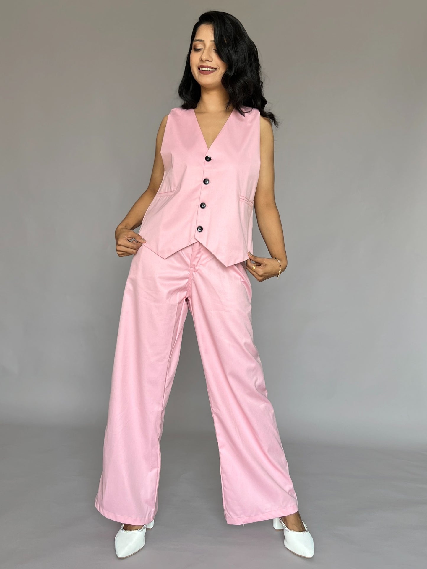Sleeveless Vest Pants Co-Ord Set - 2 Piece