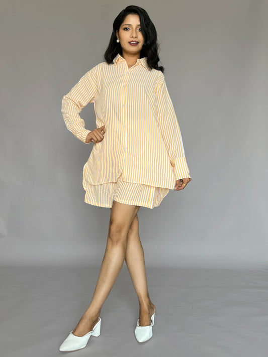 Striped 2 Piece Cotton Co-Ord Set