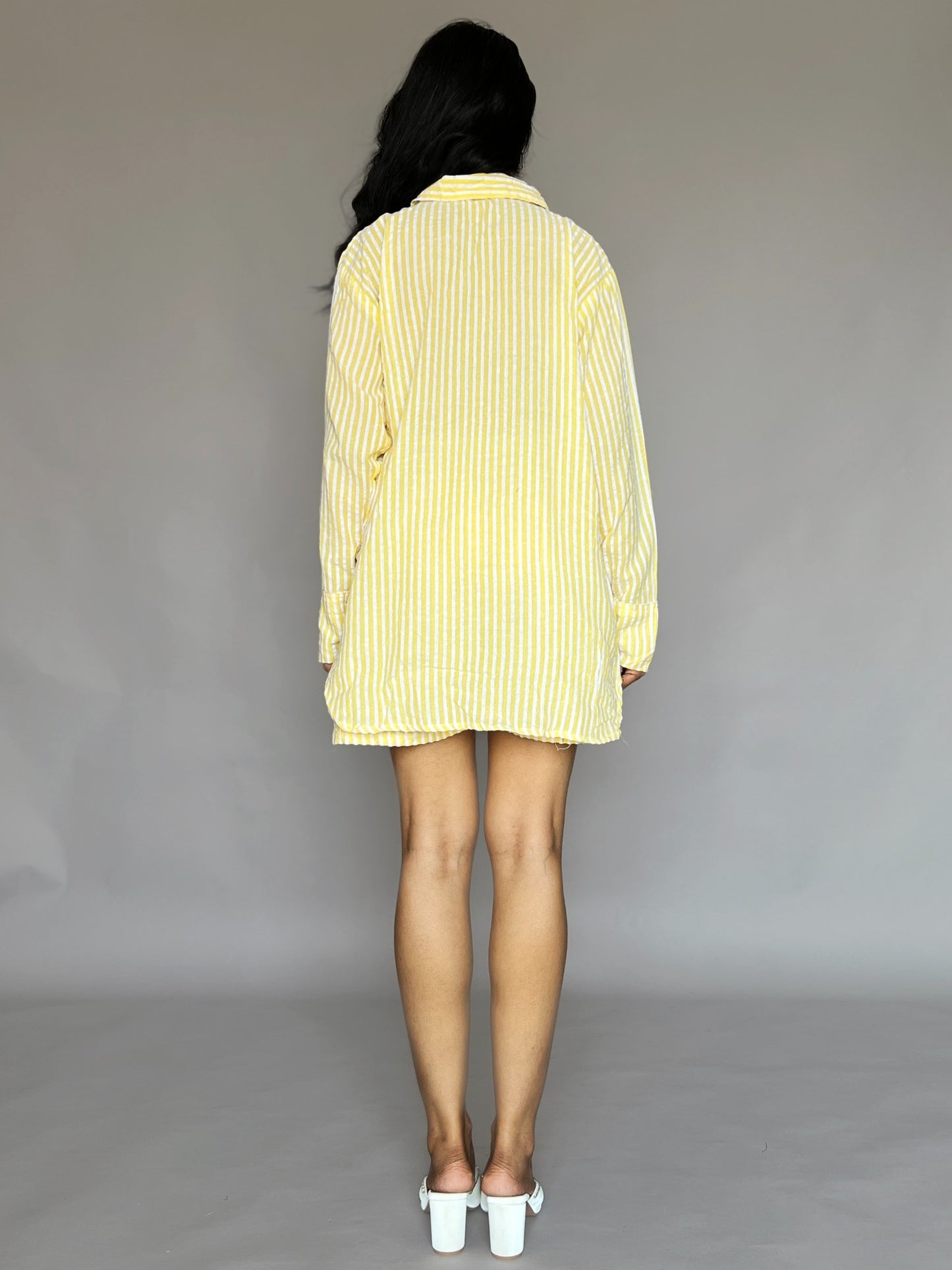 Yellow Striped 2 Piece Cotton Co-Ord Set