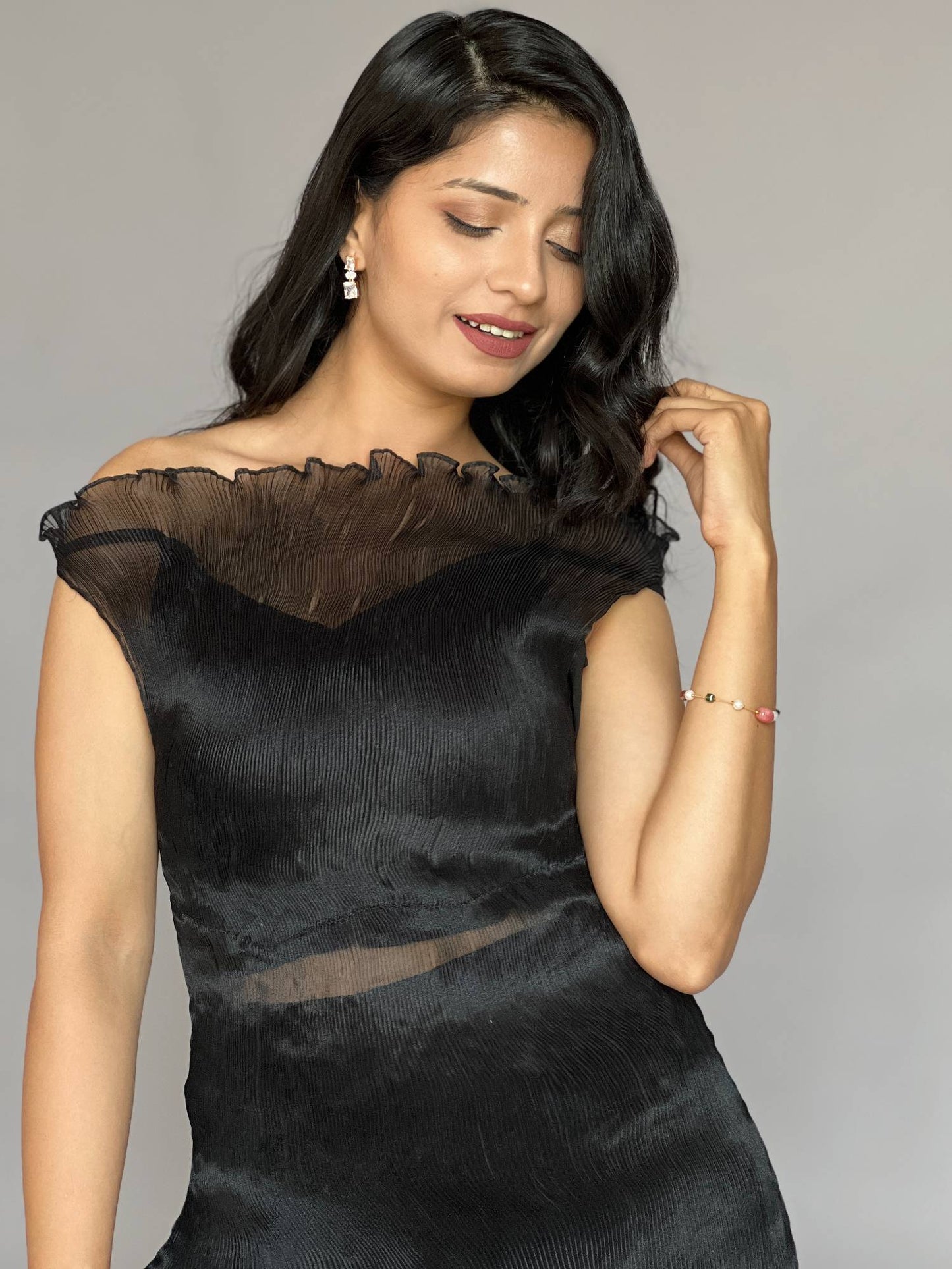 Black Pleated 2 Piece Pants Co-ord Set