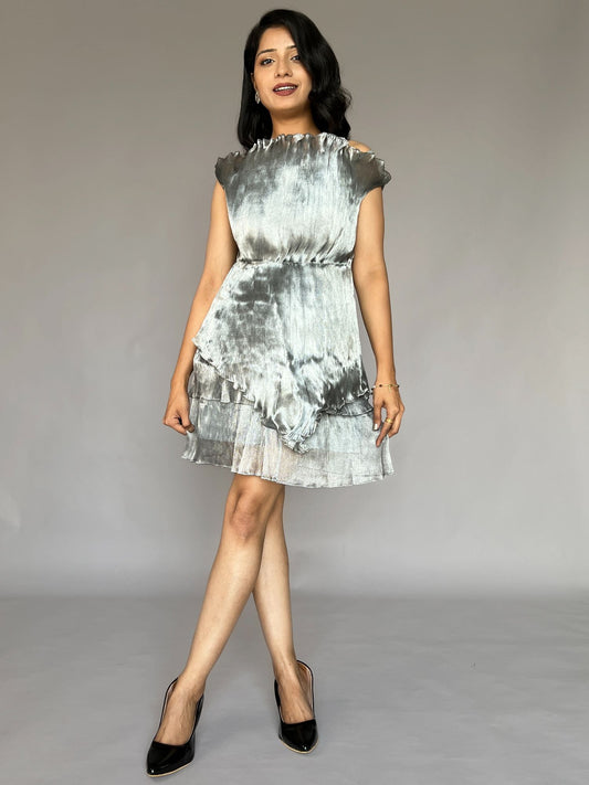 Gray Pleated 2 Piece Co-ord Set
