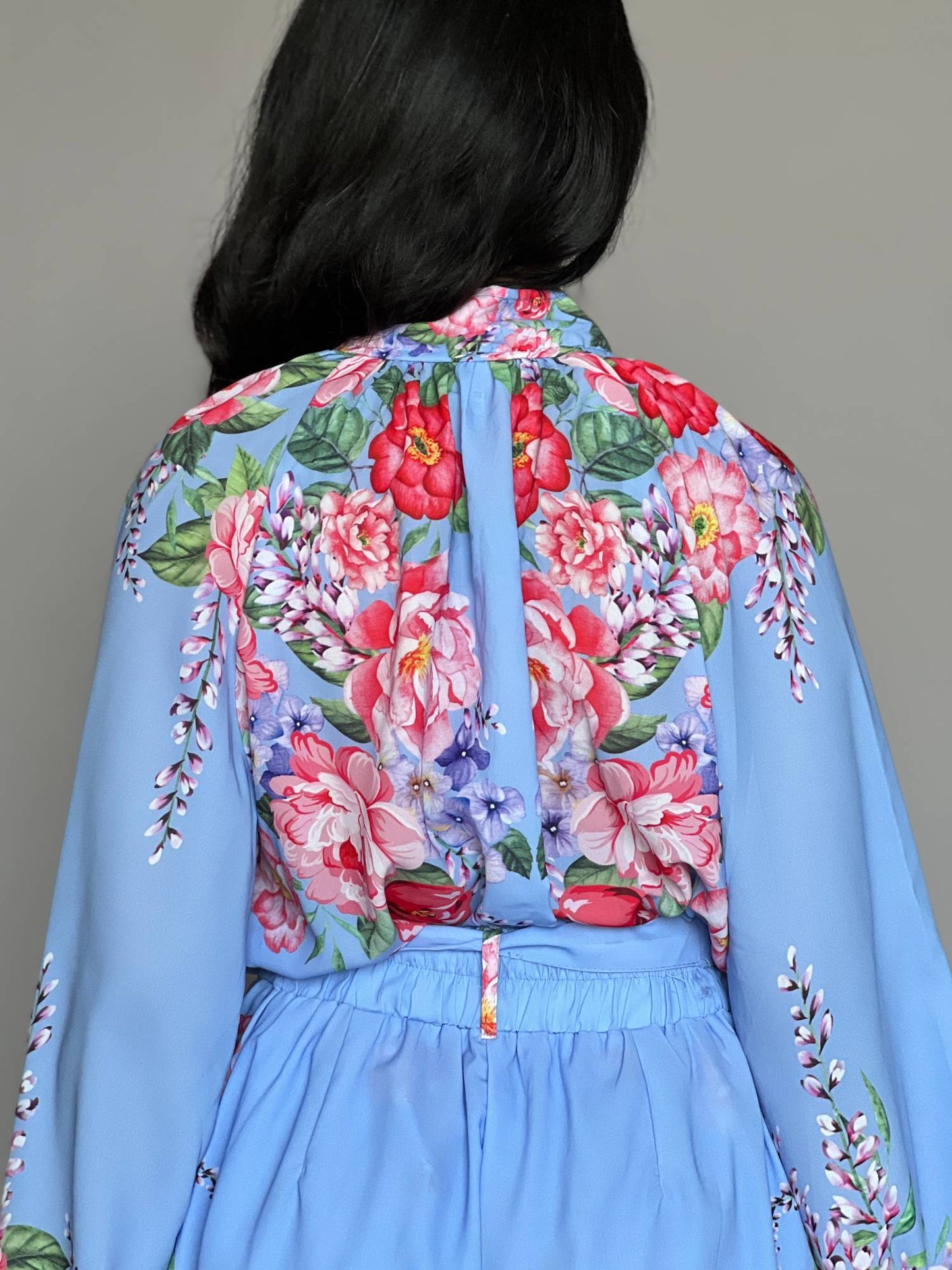 Floral High Neck Shorts Co-ord – 2 Piece