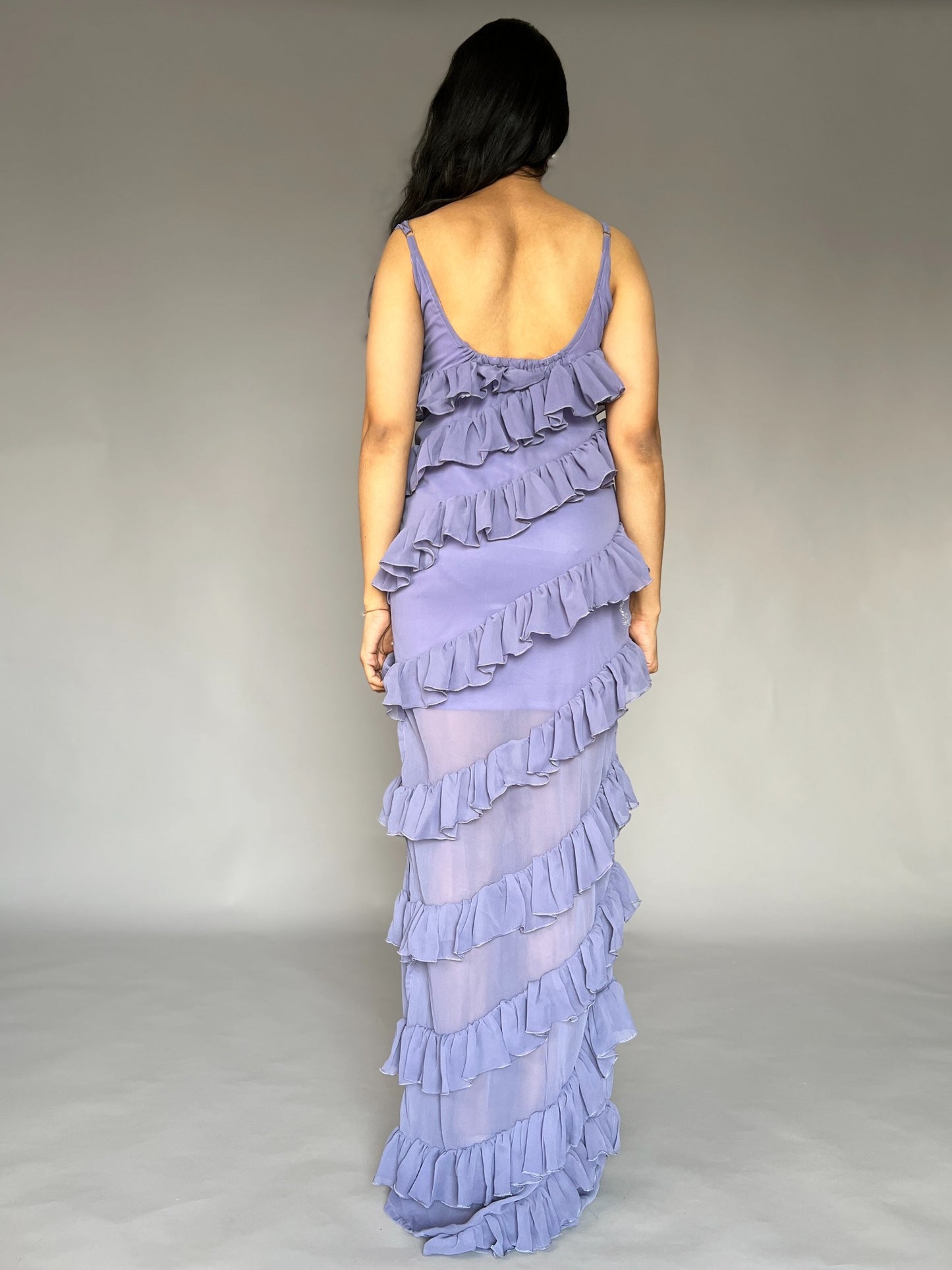 Lavender Ruffle Tiered Maxi Dress