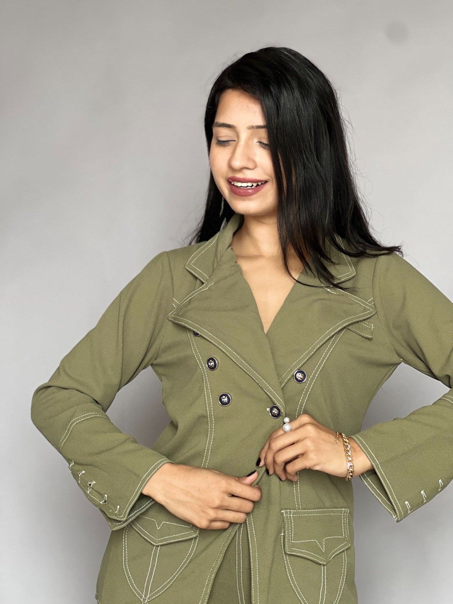 Olive Green Flared Pant Co-Ord Set